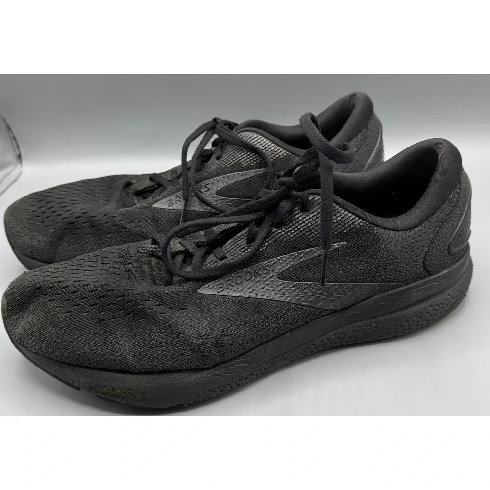 Brooks Ghost 16 Mens Running Shoes Triple Black Mesh DNA LOFT v3 Sneakers Sz 14